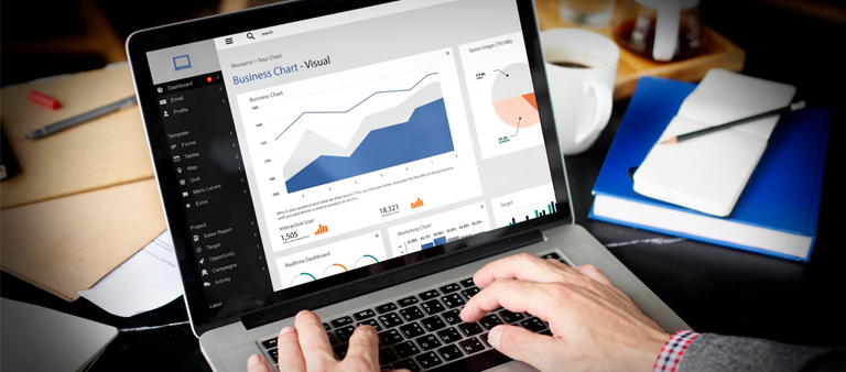 Automated SEO report interface in 2025 with AI-driven insights and performance charts.