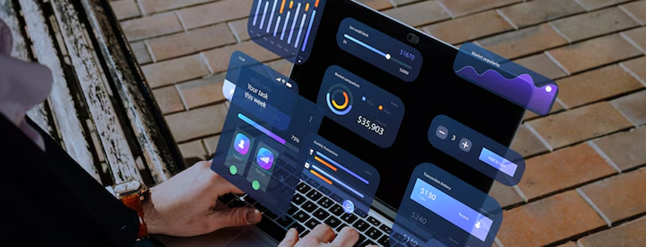 Dashboard of marketing analytics tools showing charts, metrics, and performance data.